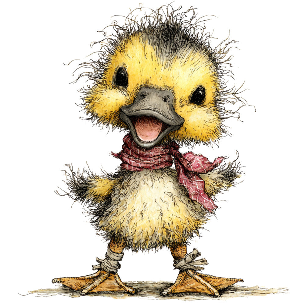 Whimsical Spring Duck Fabric Panel 7