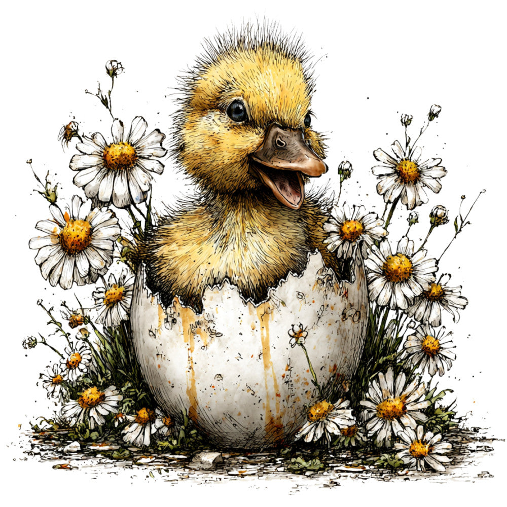 Whimsical Spring Duck Fabric Panel 9