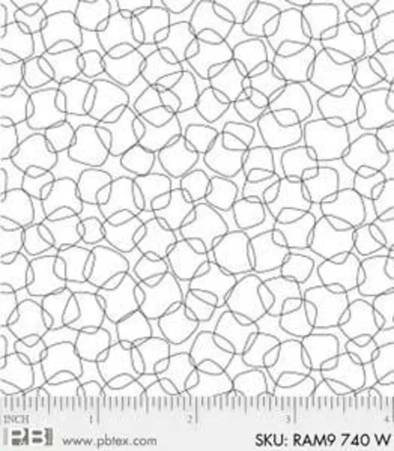 White Chain Links Ramblings Nine 44"/45" Fabric Per Yard - Linda's Electric Quilters