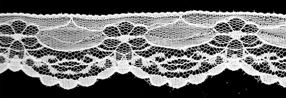 White Flat Lace Trim -1 1/2" width-BLF-8017