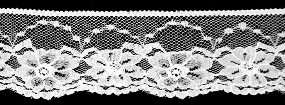 White Flat Lace Trim -1 3/4" width-BLF-8016