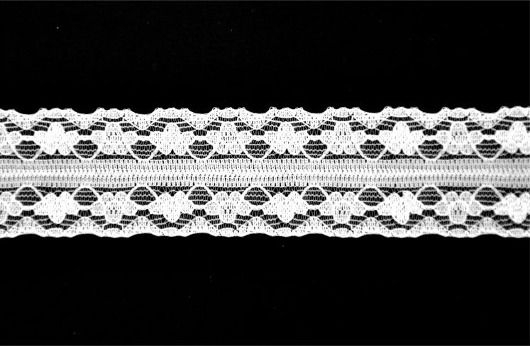White Flat Lace Trim -1" width-BLF-8099