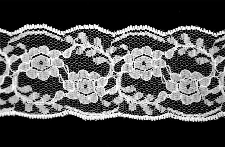 White Flat Lace Trim -2 1/4" width-BLF-8095