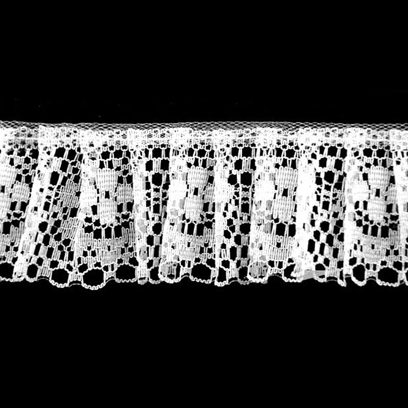 White Gathered Lace - 2 3/4" Width (40 Yard Roll) - BL-8005