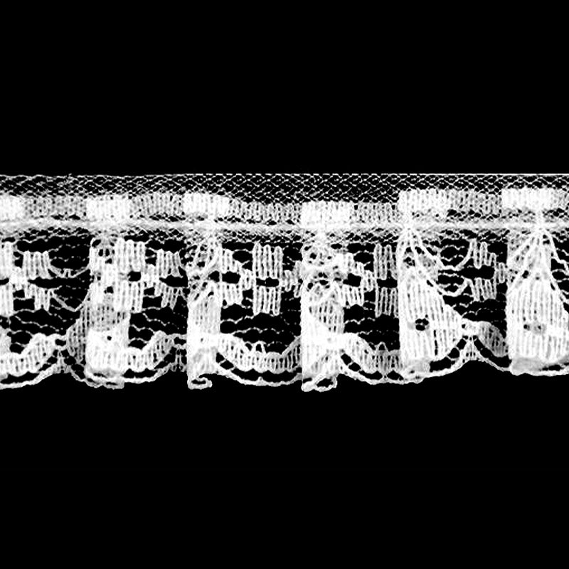 White Gathered Lace - 3/4" Width (40 Yard Roll) - BL-8008