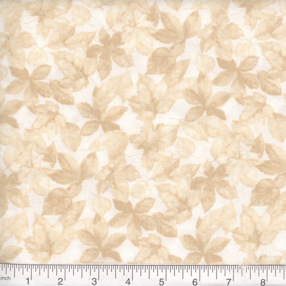 White Harvest Leaves 45" Wide Cotton Fabric Per Yard