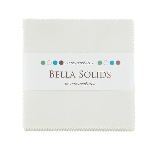 White Porcelain Bella Solids Charm Pack Precuts - Linda's Electric Quilters