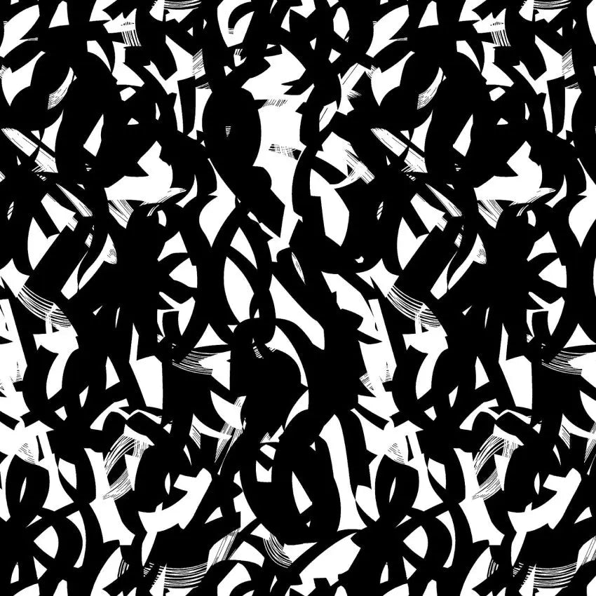 White With Black Brush Strokes Cotton Wideback Fabric per yard - Linda's Electric Quilters