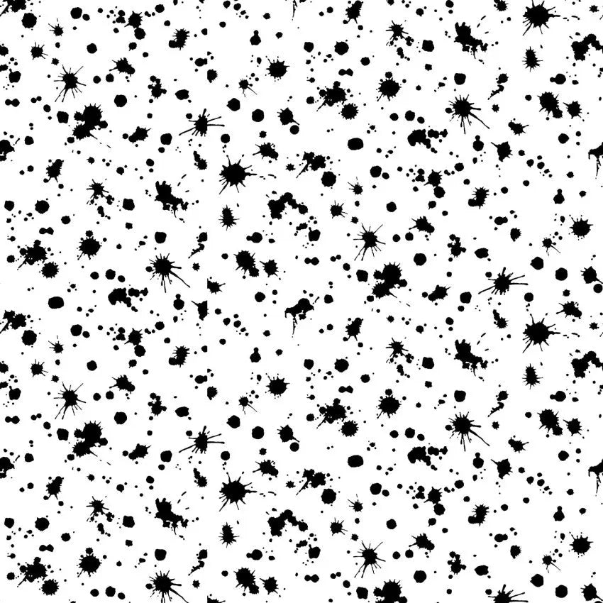 White With Black Splashes Cotton Wideback Fabric per yard - Linda's Electric Quilters