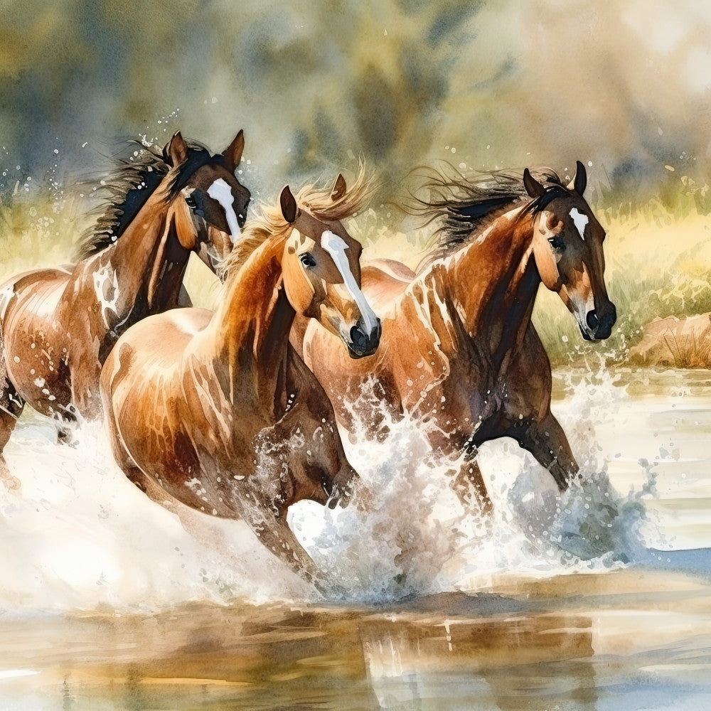 Wild Horses Fabric Panel 1