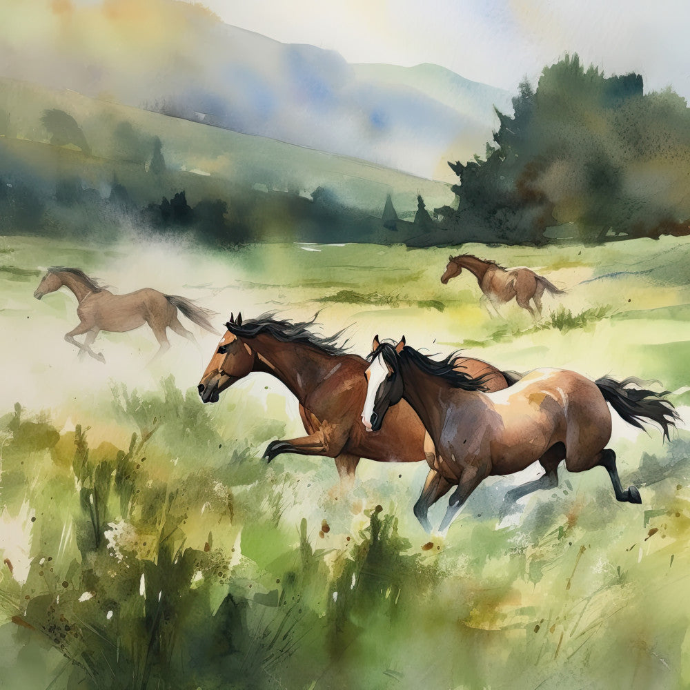 Wild Horses Fabric Panel 12