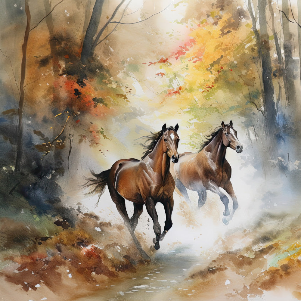 Wild Horses Fabric Panel 3