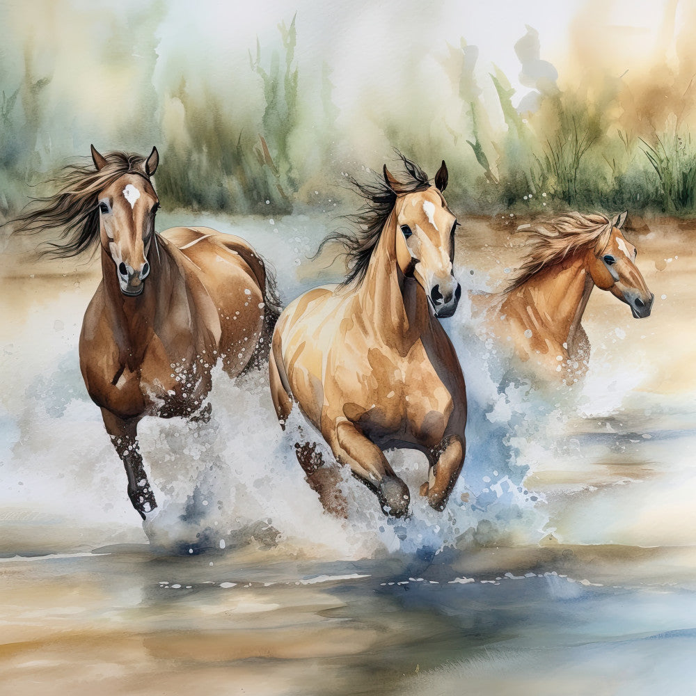 Wild Horses Fabric Panel 5