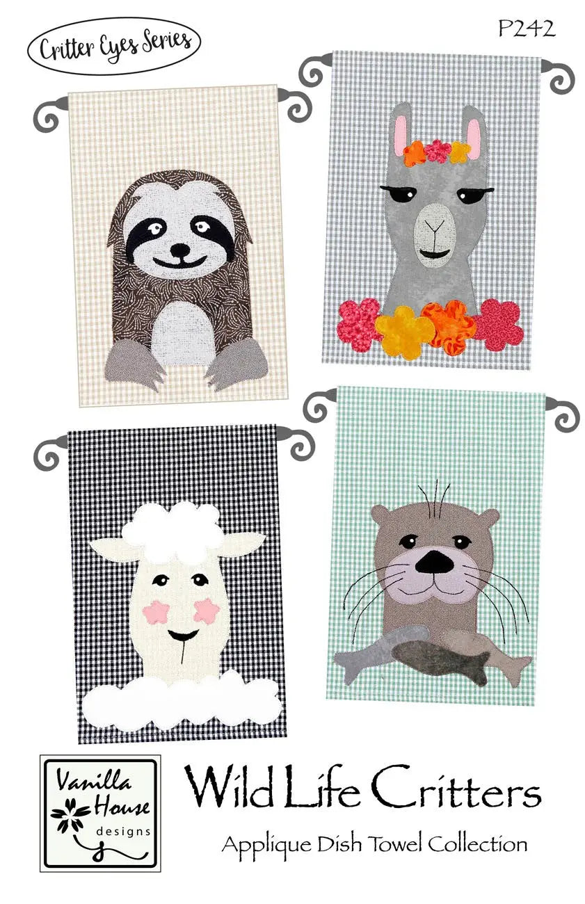 Wild Life Critters Applique Dish Towel Checker Distributor