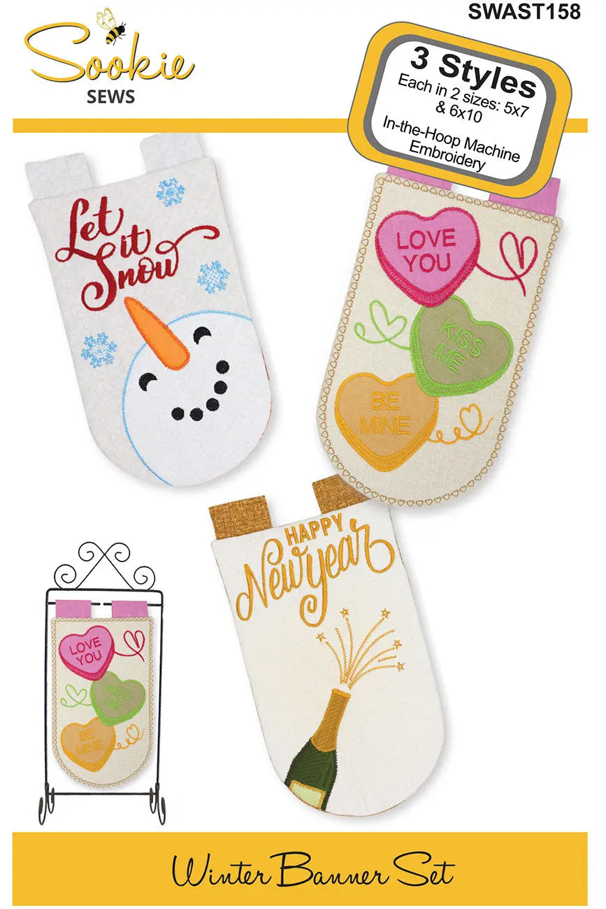 Winter Banner Set ITH - Linda's Electric Quilters