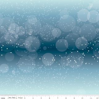 Winter Magic Blue Flurries 108 inch wideback quilt backing fabric 3-yard package by Riley Blake Designs, ombre snow print