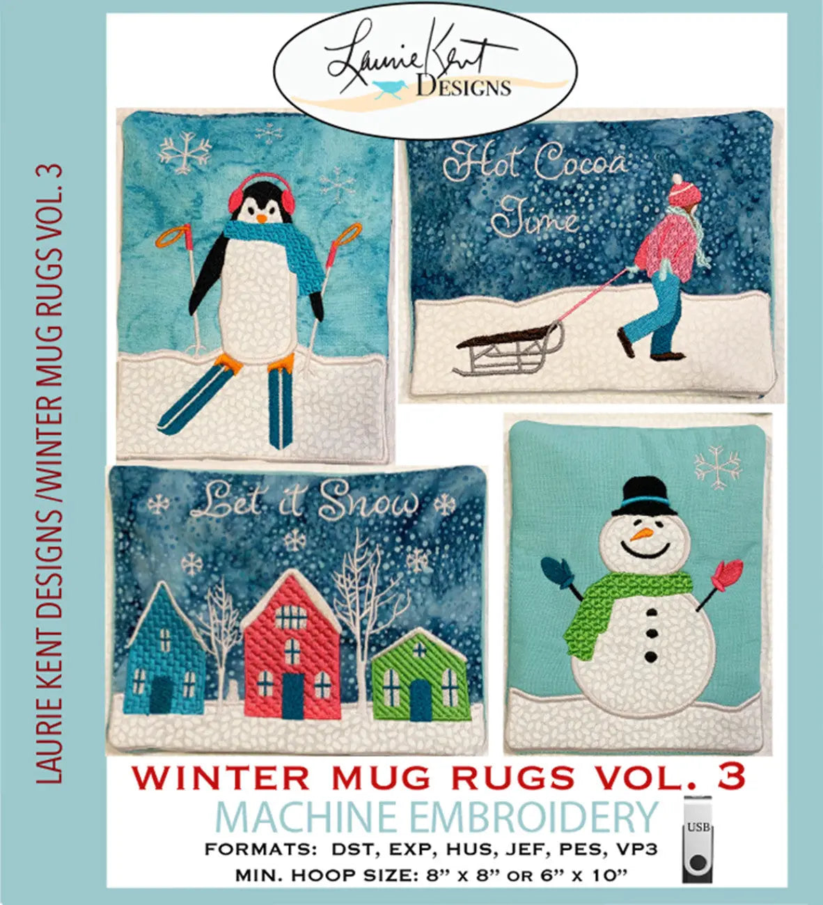 Winter Mug Rug Vol III Embroidery USB - Linda's Electric Quilters