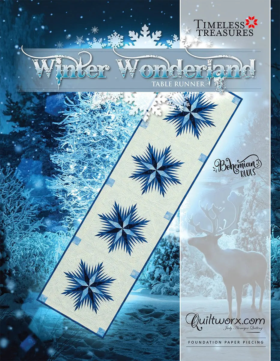 Winter Wonderland Snow Flakes Table Runner - Updated Version - Linda's Electric Quilters