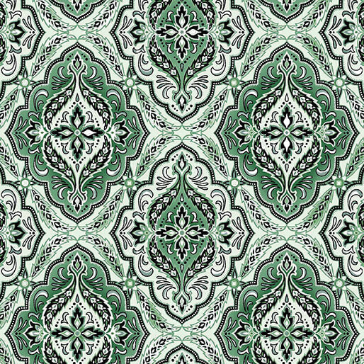 Winterberry Floral - Medallion - Sage 44" / 45" Fabric Per Yard
