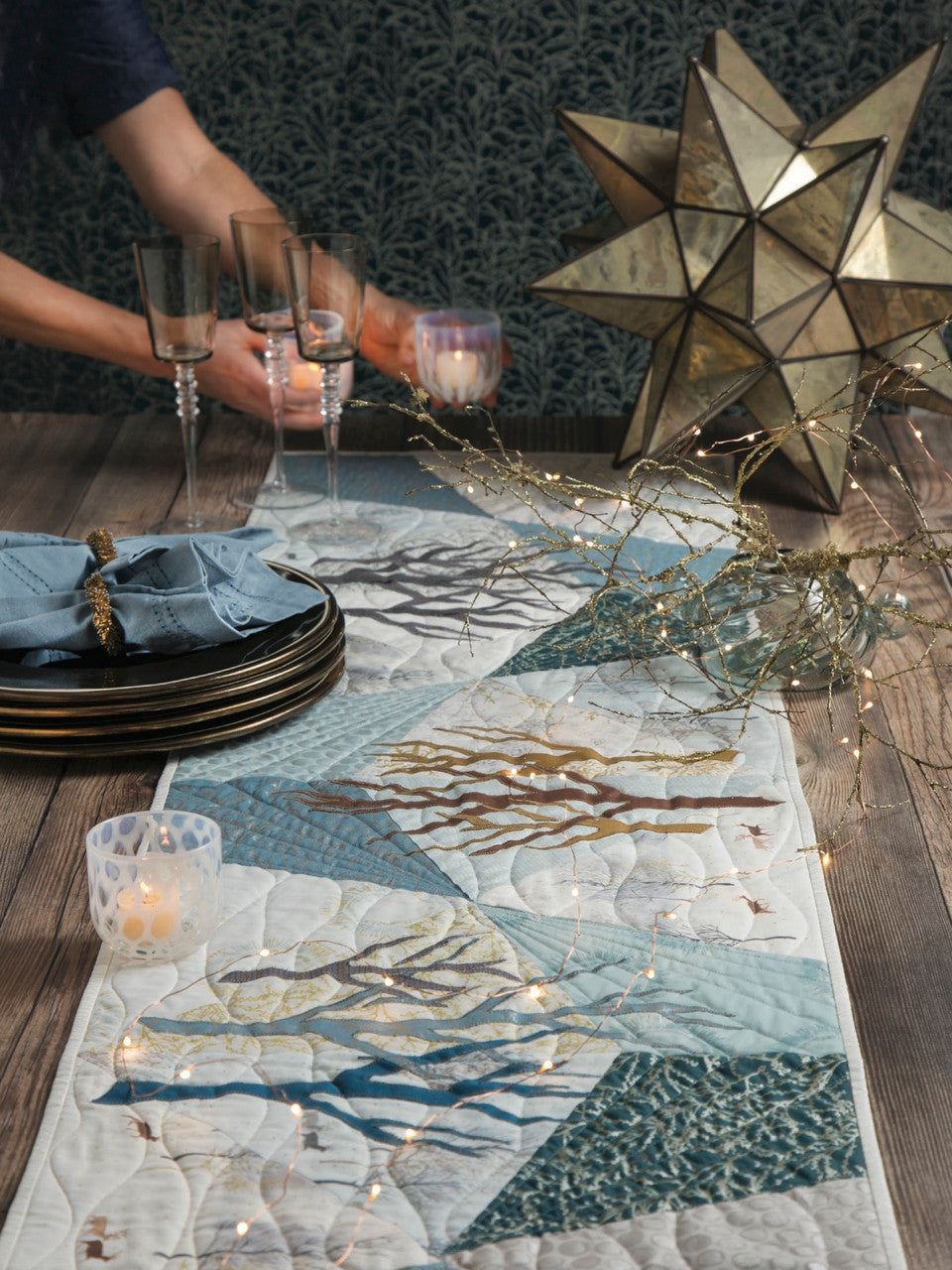 Wintertime Shimmer Quilt & Table Runner