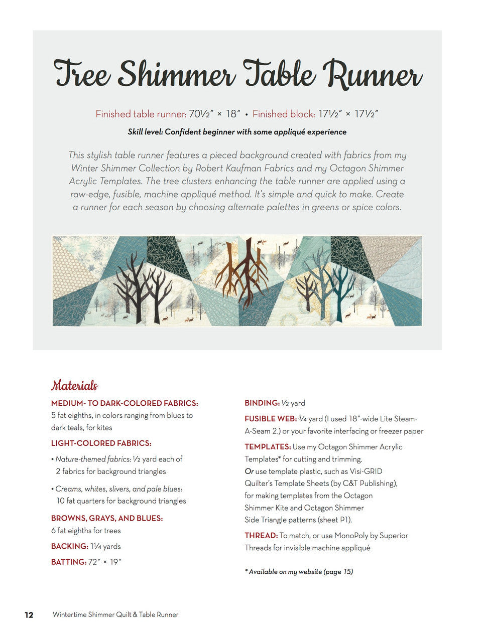 Wintertime Shimmer Quilt & Table Runner