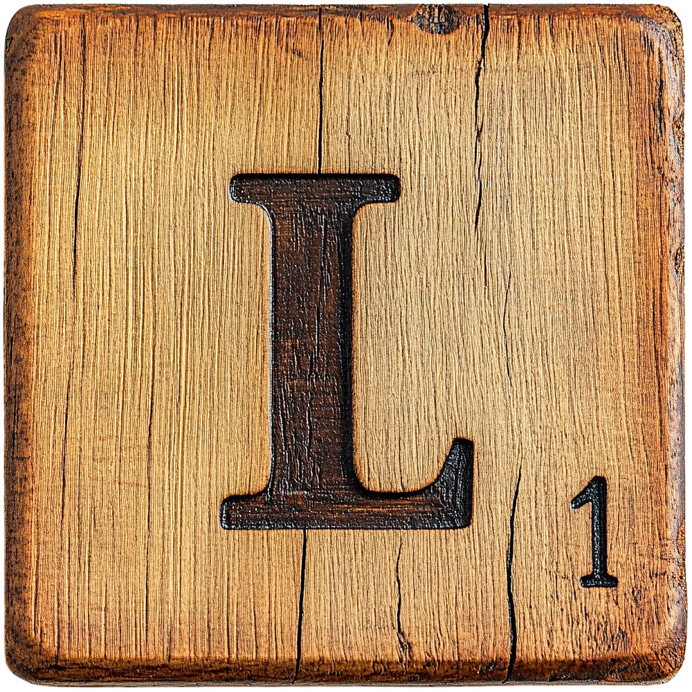 Wood Letter L Blocks Fabric Panel QuiltingFabricPanels