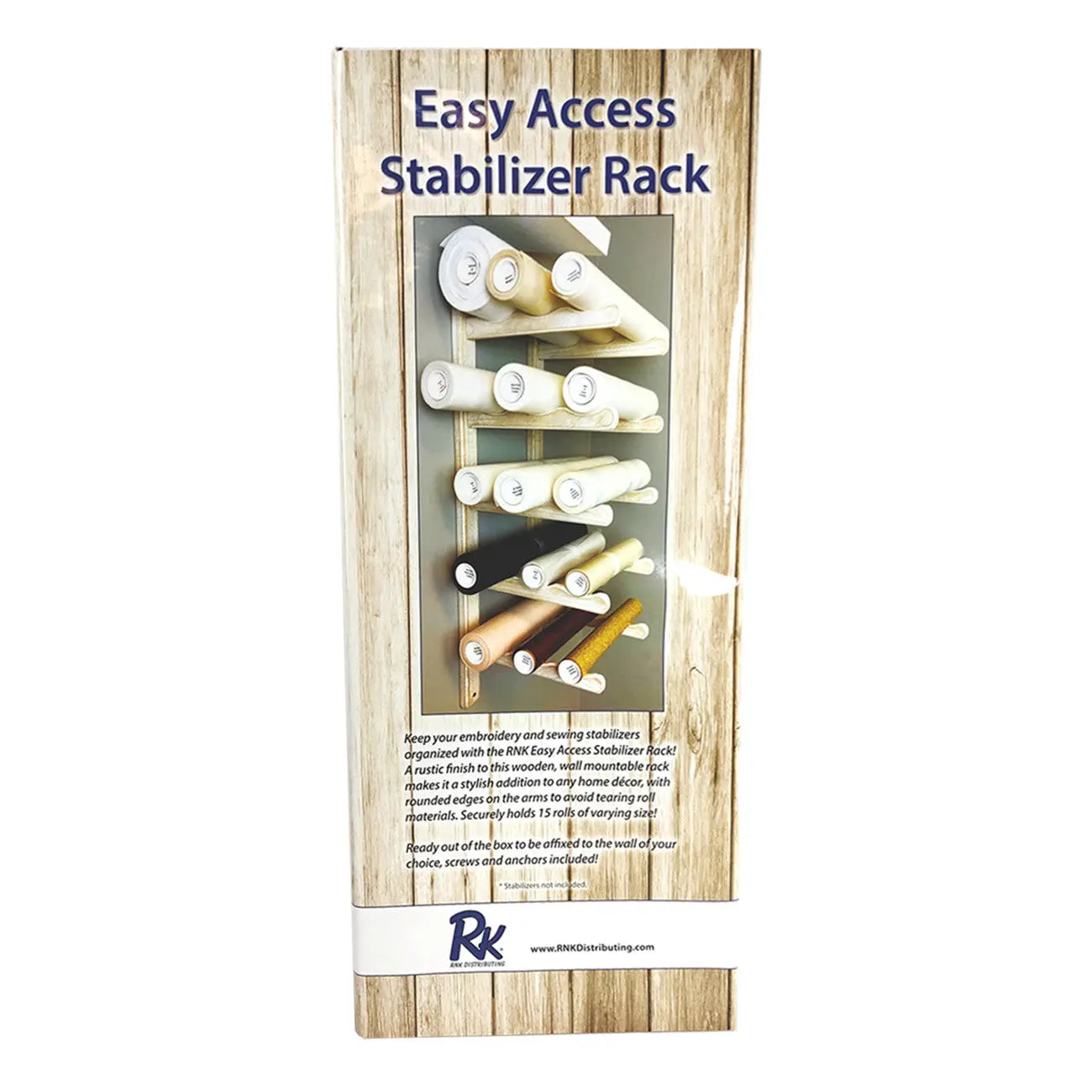 Wooden Stabilizer Rack Whitewashed - Linda's Electric Quilters
