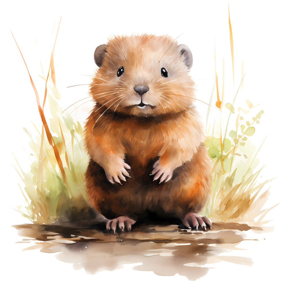 Woodland Baby Beaver 1 Fabric Panel QuiltingFabricPanels
