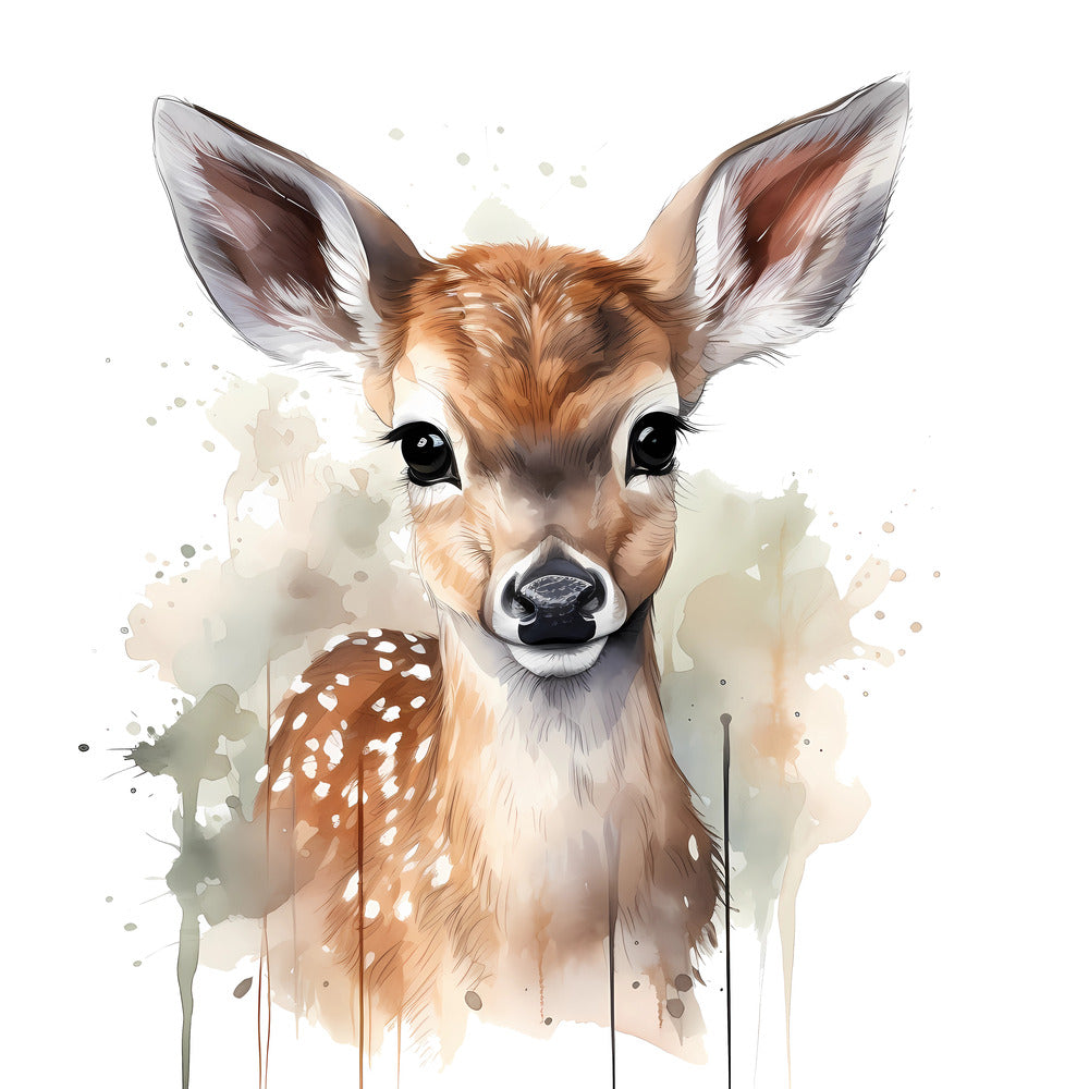 Woodland Baby Deer 2 Fabric Panel QuiltingFabricPanels