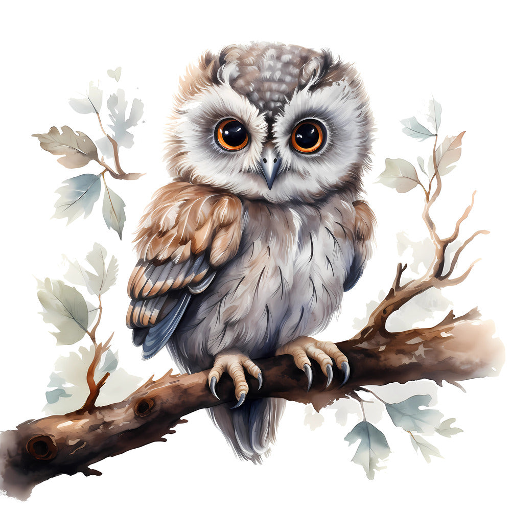 Woodland Baby Owl 1 Fabric Panel