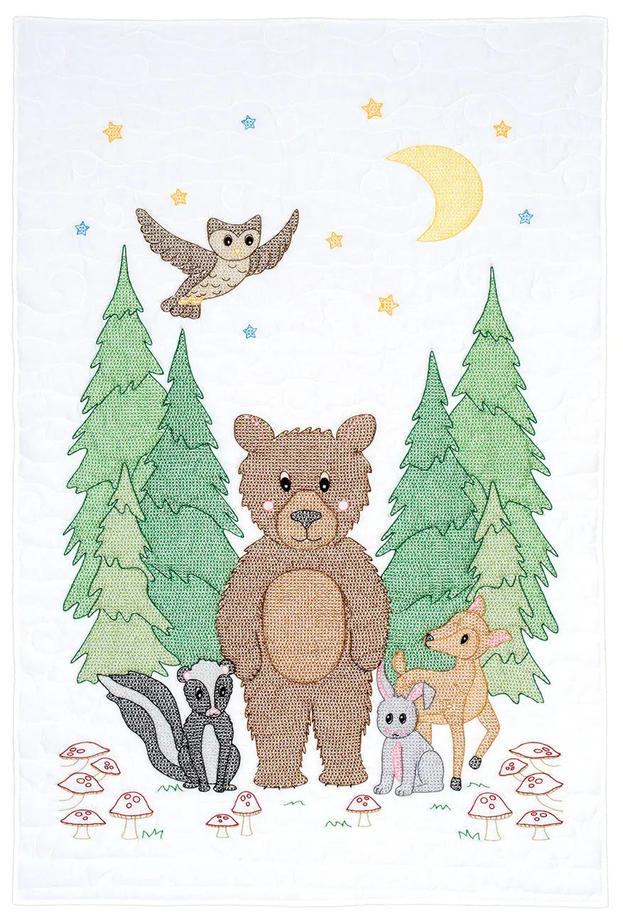 Woodland Bear Crib Quilt Top - Linda's Electric Quilters