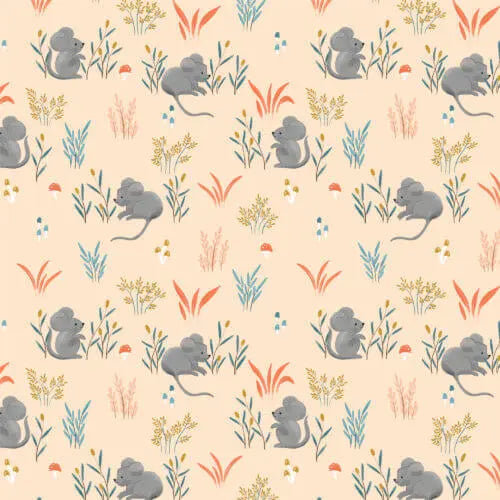 Woodland Creatures - Mouse Meadow 44" / 45" Fabric Per Yard The Fabric Company