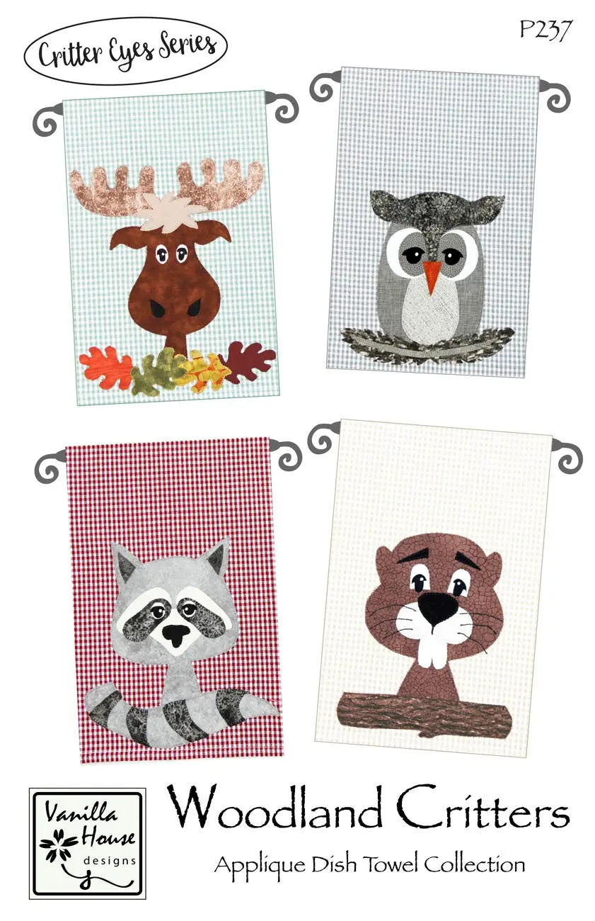 Woodland Critters Applique Dish Towel - Linda's Electric Quilters
