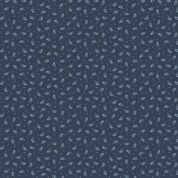 Woof and Warp - Leaf - Navy 44" / 45" Fabric Per Yard The Fabric Company