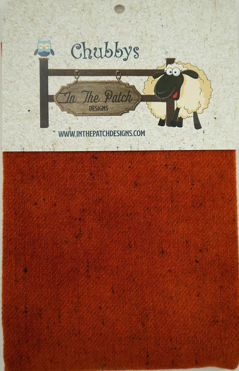 Wool Chubbys 16in Felted Square Burnt Orange Heather Checker Distributor