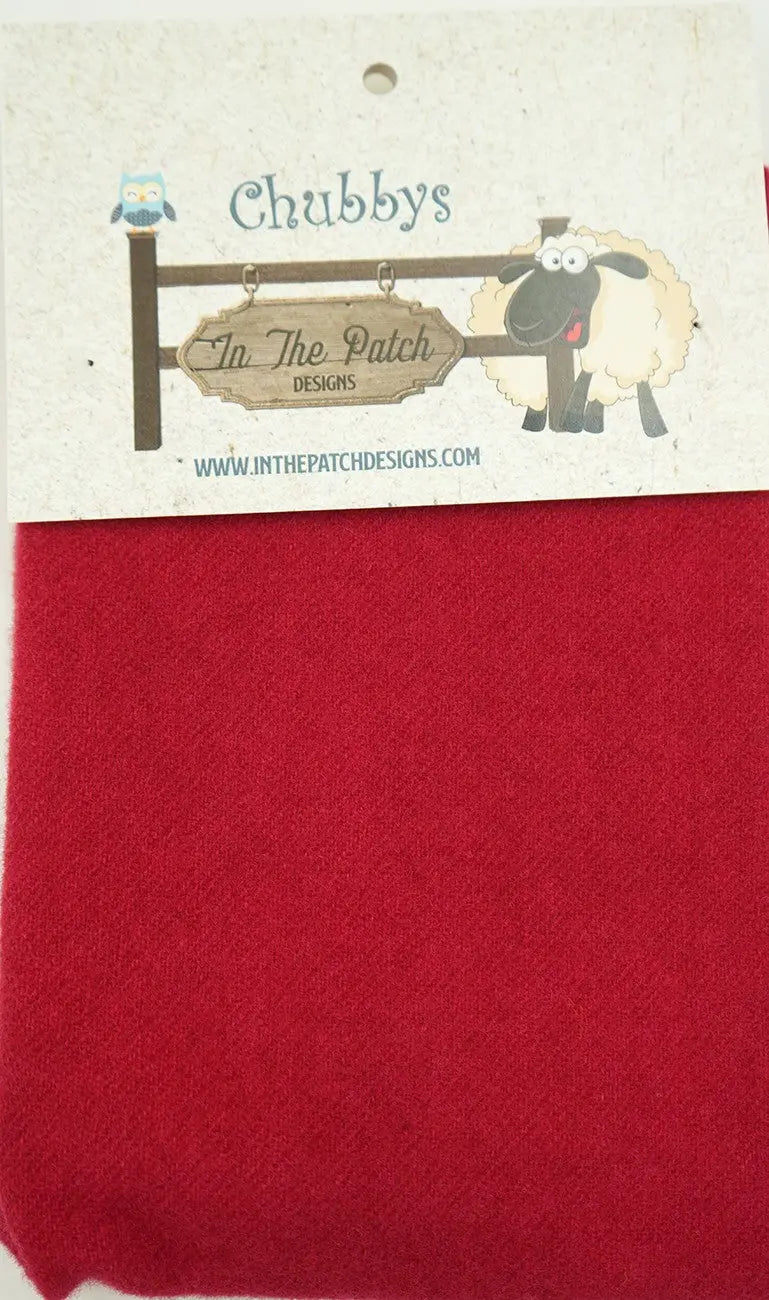 Wool Chubbys 16in Felted Square Christmas Red Ivory Solid Checker Distributor