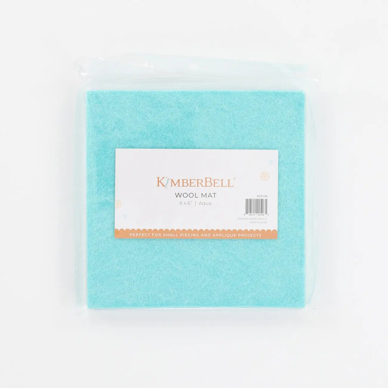 Wool Mat Aqua 6in x 6in - Linda's Electric Quilters