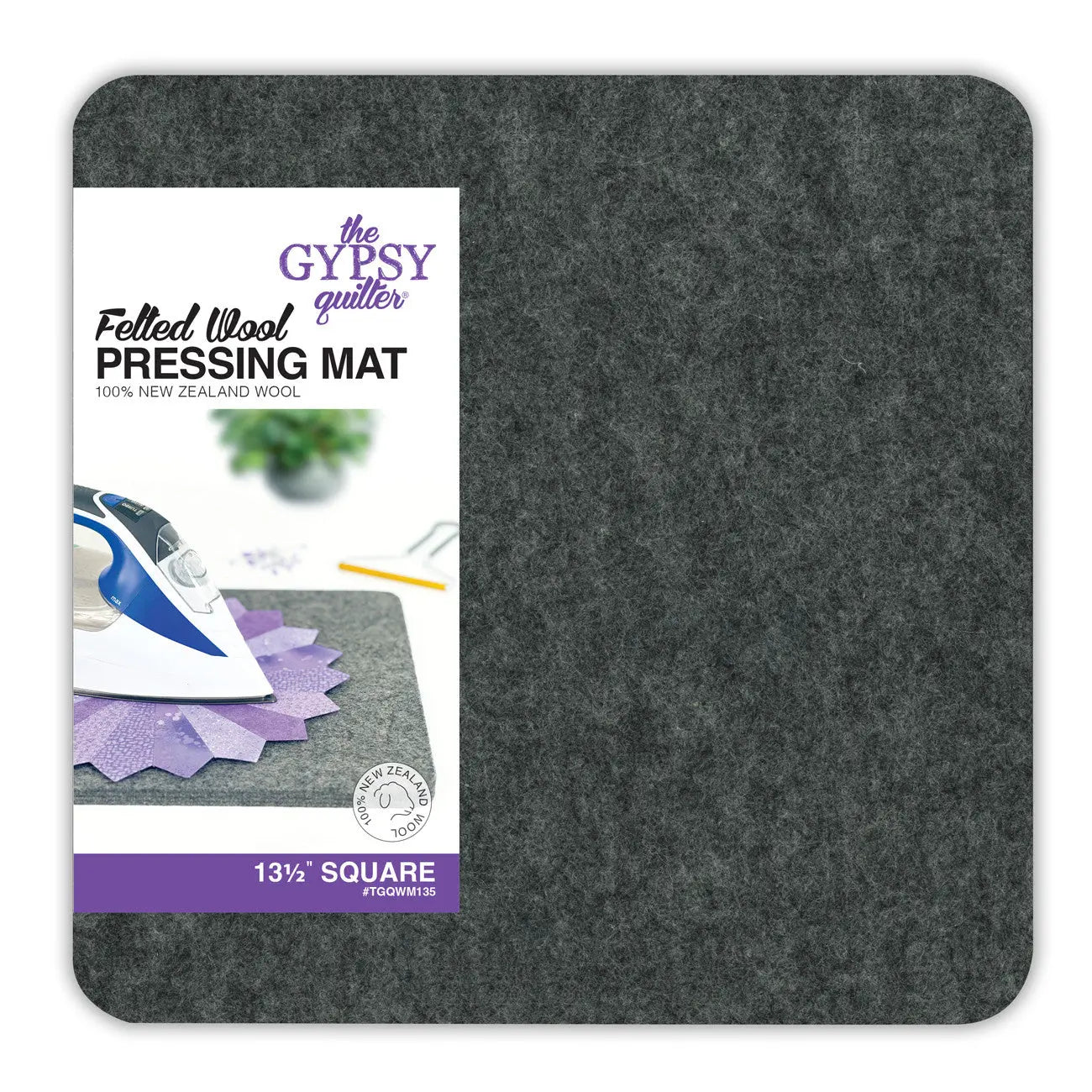 Wool Pressing Mat 13-1/2in x 13-1/2in x 1/2in Thick - Linda's Electric Quilters