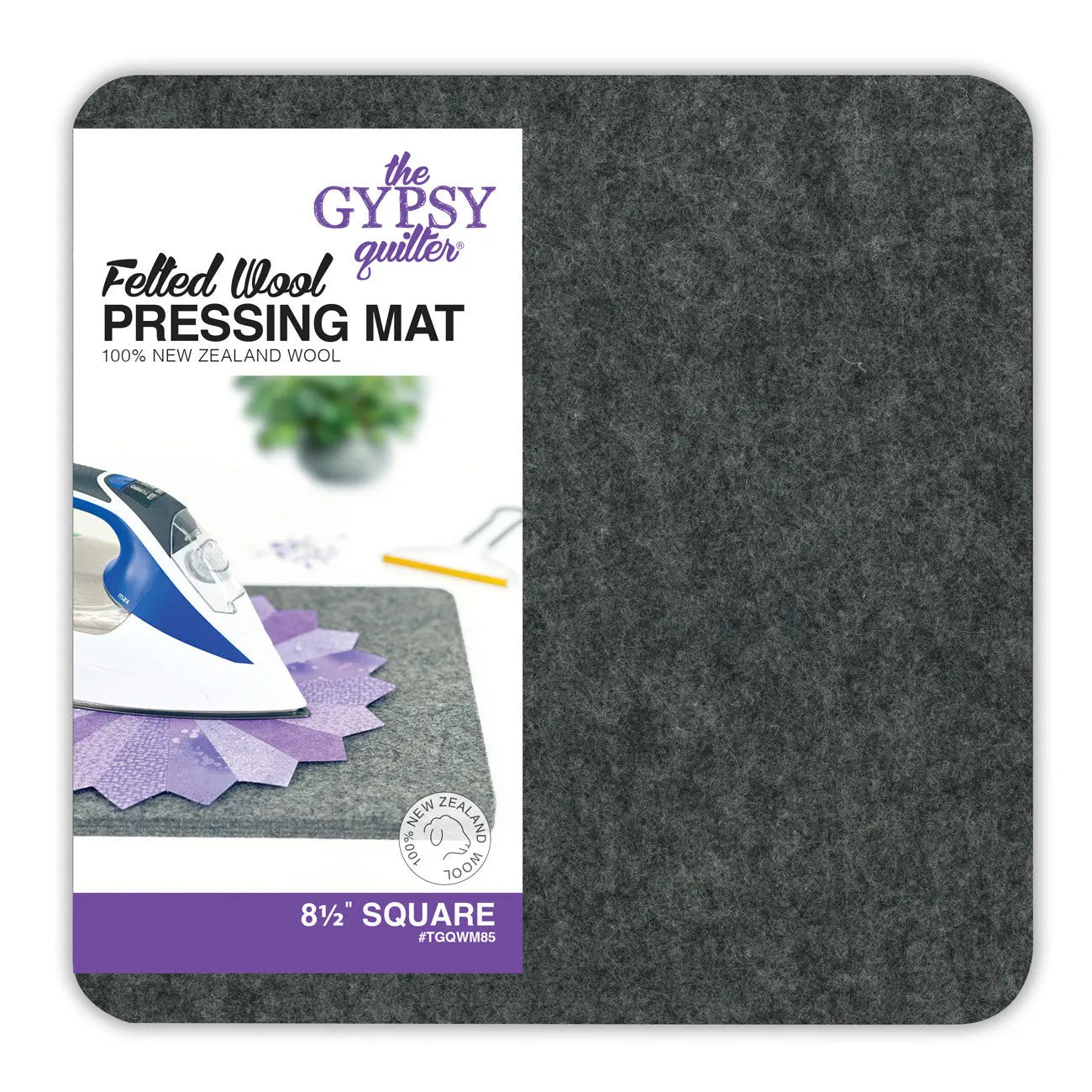 Wool Pressing Mat 8-1/2in x 8-1/2in x 1/2in Thick - Linda's Electric Quilters
