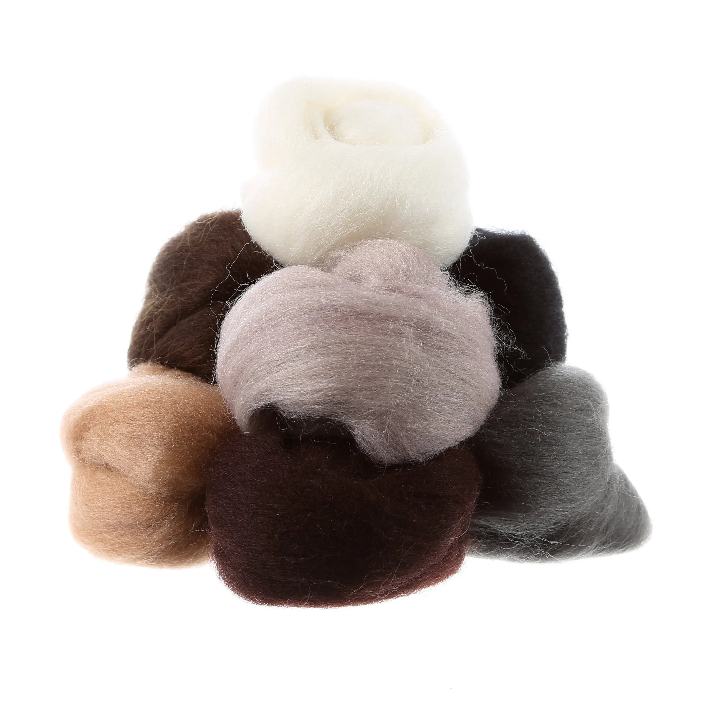 Wool Roving 8 15in pcs Neutrals - Linda's Electric Quilters