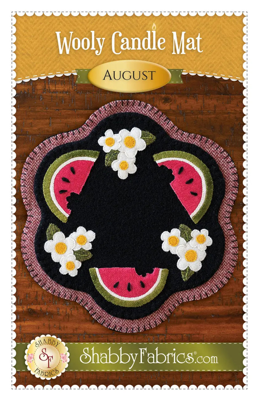 Wooly Candle Mat August - Linda's Electric Quilters