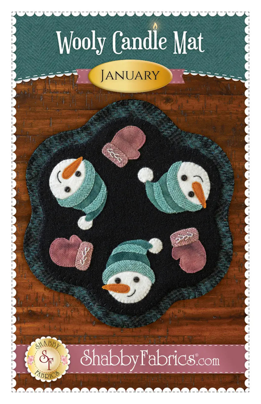 Wooly Candle Mat January - Linda's Electric Quilters