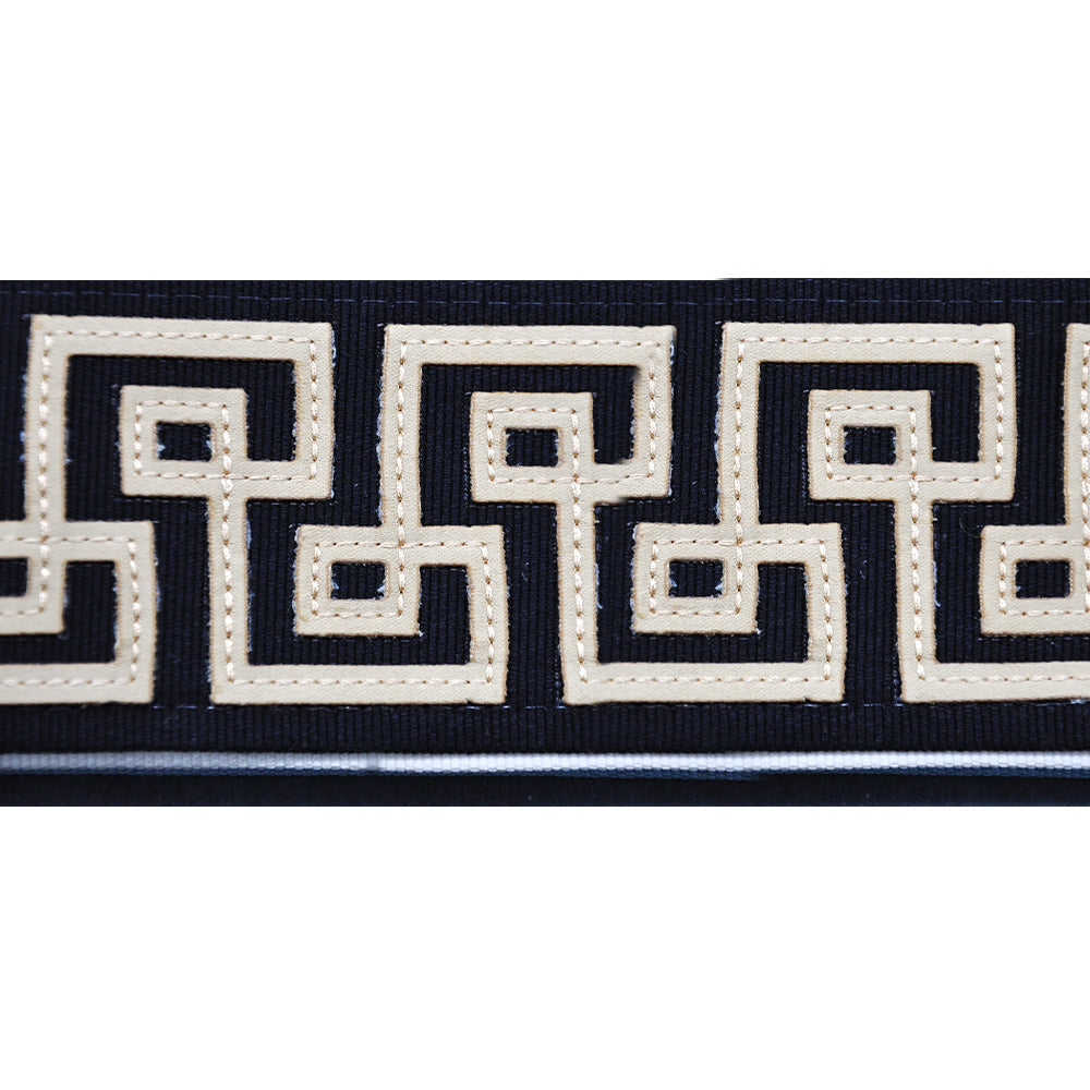 Woven Decorative Tape - 2 3/8" Width (25 Yard Roll) - BR-7593-02 Greek Key Black