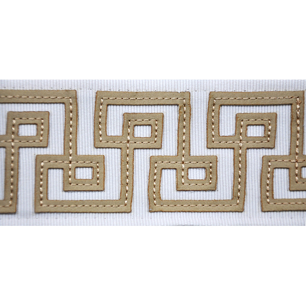Woven Decorative Tape - 2 3/8" Width (25 Yard Roll) - BR-7593-24 Greek Key Ivory