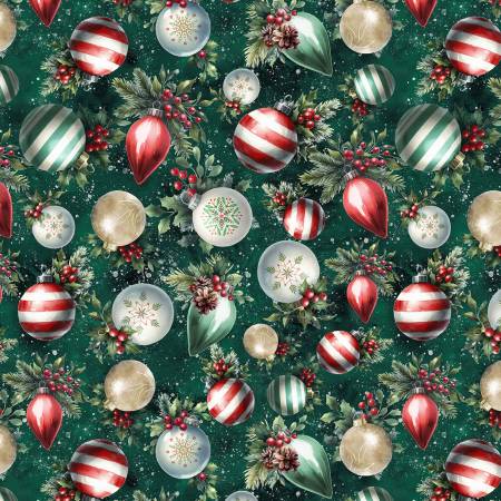 Hoffman Fabrics Cozy Tidings batik quilting fabric in Pine