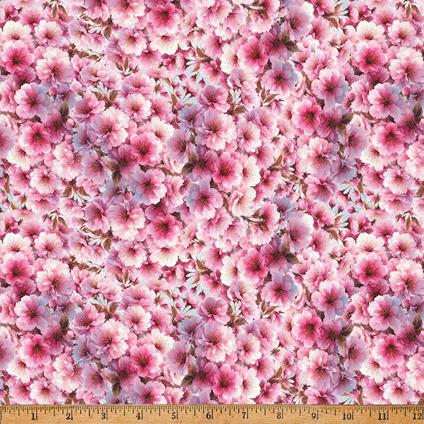 Bonjour Belle Pink quilting fabric by Hoffman