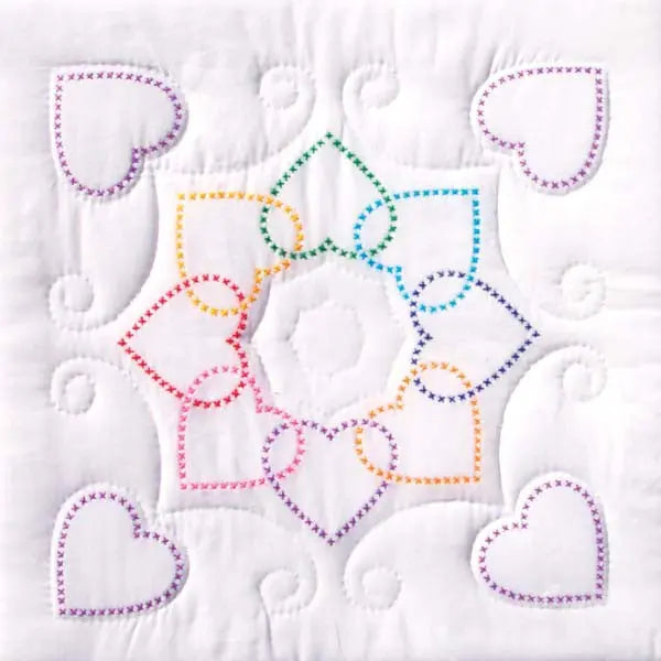 XX Heart Circle Quilt Block Set - Linda's Electric Quilters