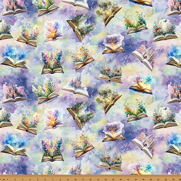 Hoffman 81 Violet Stardust Fables 43"/44" Fabric Per Yard