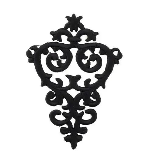 Yaya Han 5.5''x4'' Iron on Baroque Heart Motif Applique Black