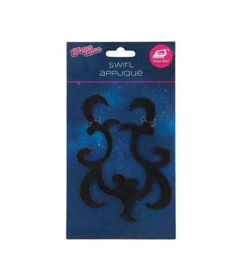 Yaya Han Cosplay 2 pk Iron on Swirl Appliques Black Famore